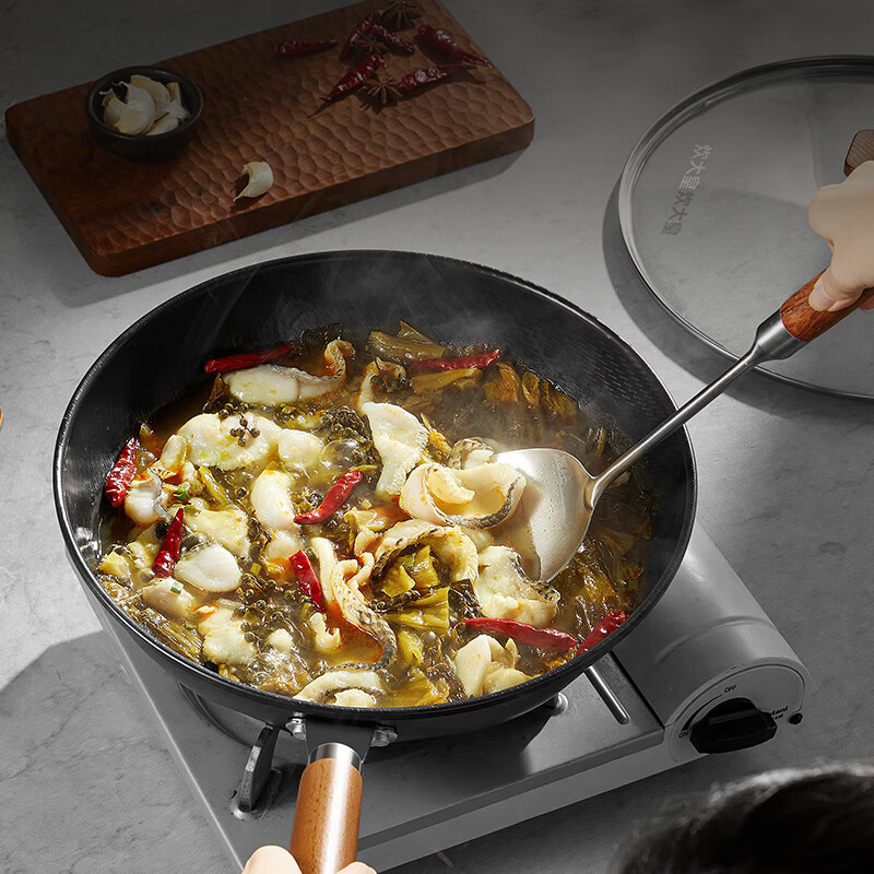 炊大皇 臻钻铁炒锅32cm(带盖)CG32ZZT