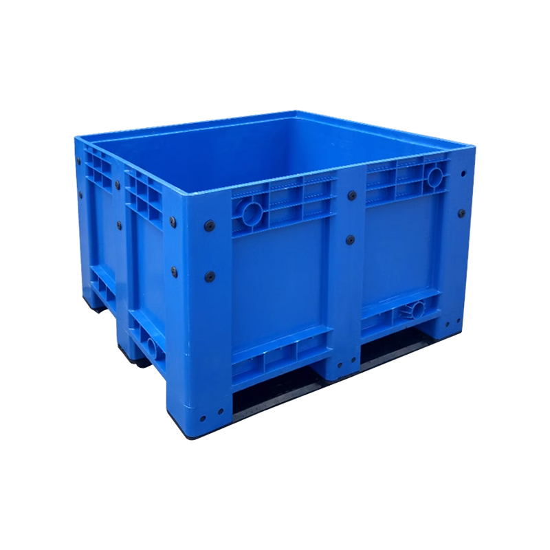翌嘉YJ4121750塑料卡板箱叉车移动周转箱 封闭卡板蓝色 1200*1000*760