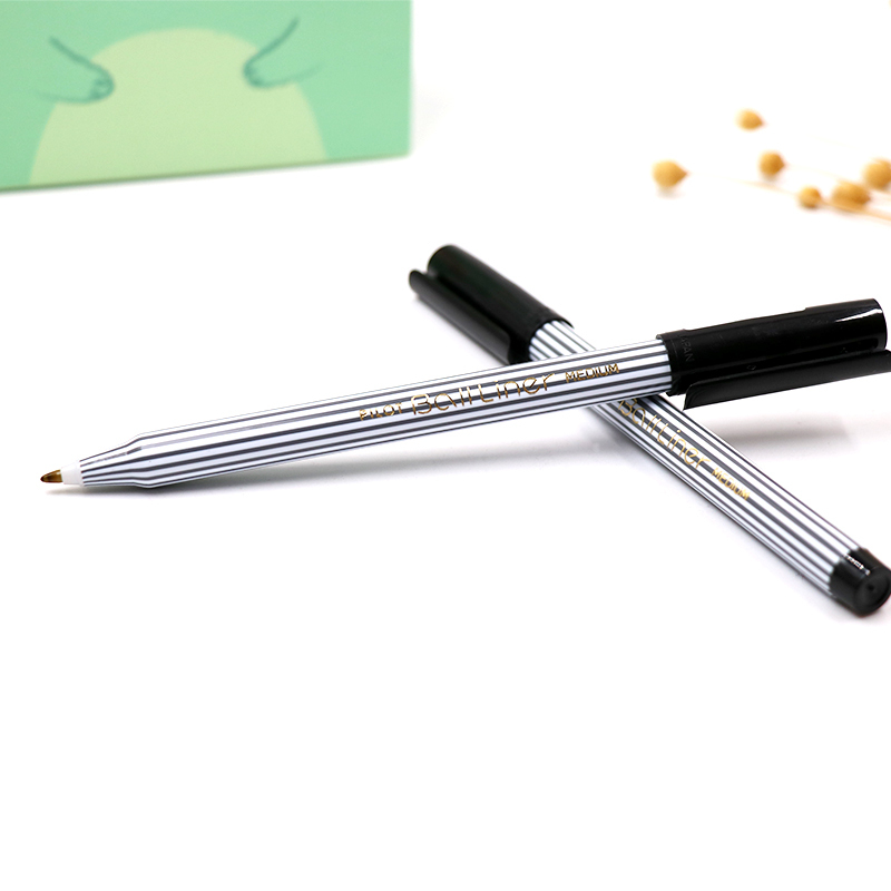 百乐（PILOT）BL-5M 条纹中性笔签字笔 超顺滑水笔 黑色 0.8mm 6支/袋