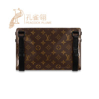 Louis Vuitton LV路易威登孔雀翎全球购新款lv男士时尚涂层帆布经典款老花拉链LV邮差包男M43895