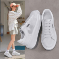 时言(SHIYAN)网红小白鞋女新款厚底增高女士单鞋韩版潮流板鞋女轻便透气女士休闲鞋 纯白色网面 40码