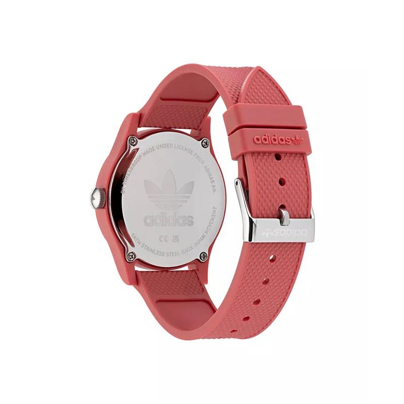 阿迪达斯(adidas)光动能潮流石英表39mm中性款粉色树脂表带防水户外手表高清大图