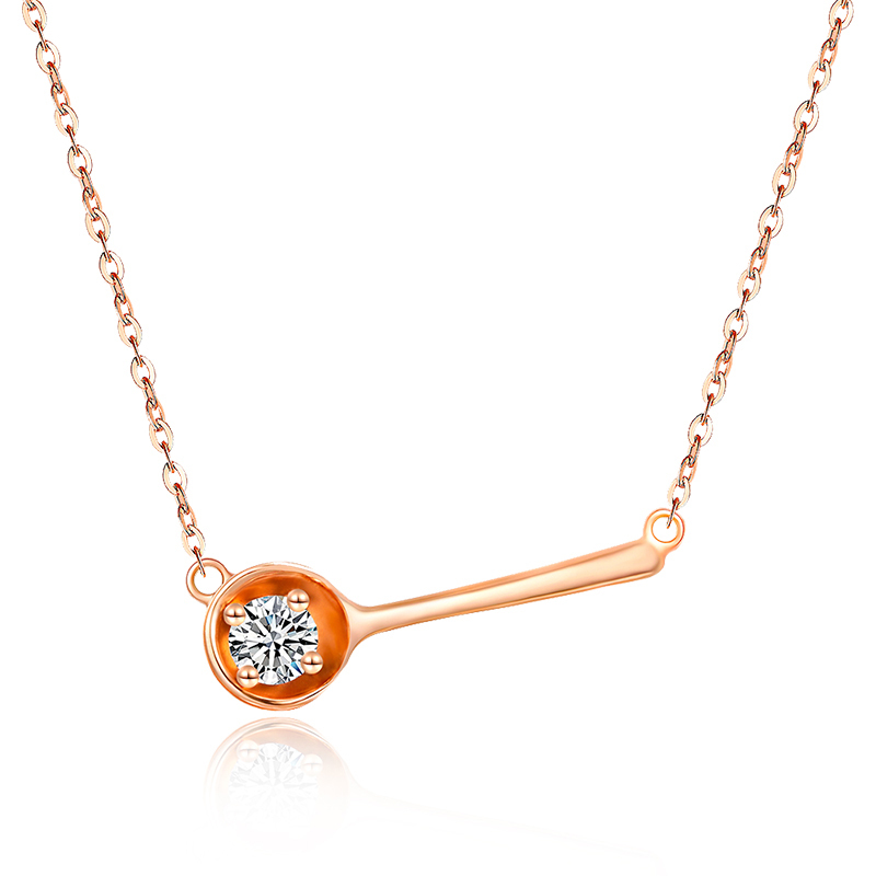水贝珠宝(SHUIBEI JEWELRY)幸福的味道18K金钻石链牌