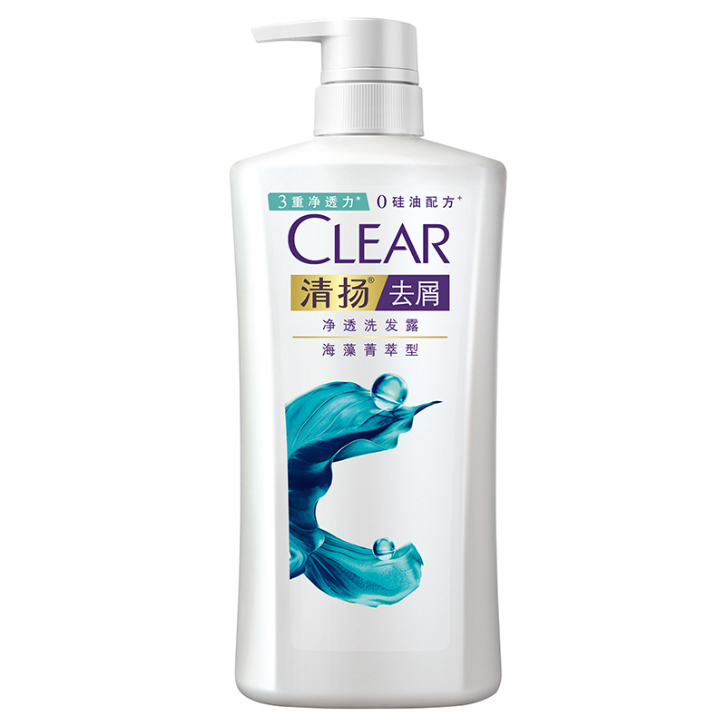 清扬 (CLEAR) 去屑净透洗发水 海藻菁萃型750g 所有发质 成人[联合利华]