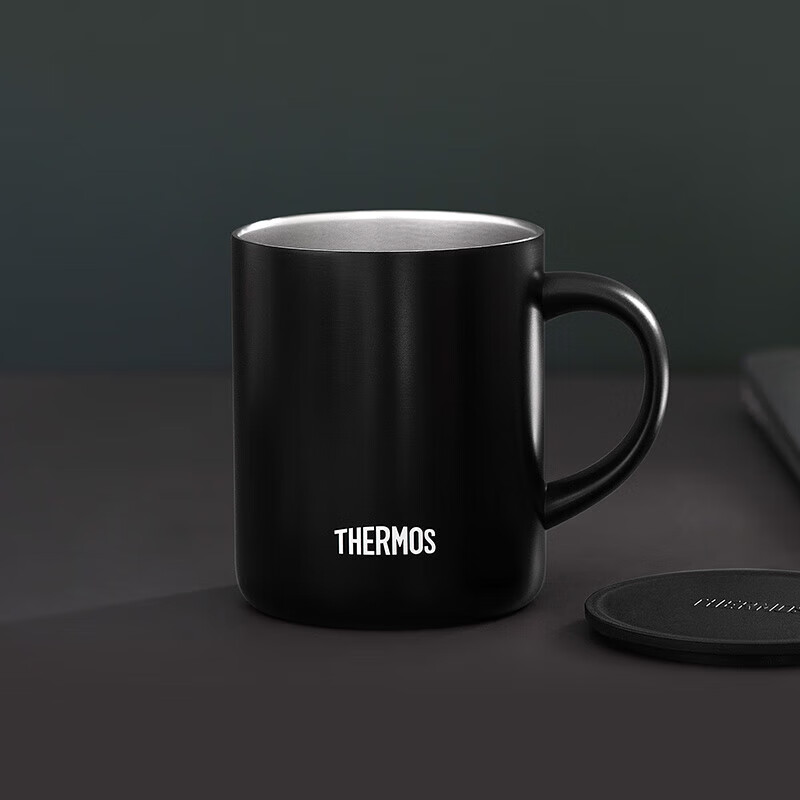 膳魔师(THERMOS)保温杯340m男女士儿童马克咖啡杯跨年元旦新年礼物黑色 JDG-351高清大图