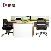 钜晟办公桌2.8米双人位屏风职员桌电脑桌JS-P1481T字