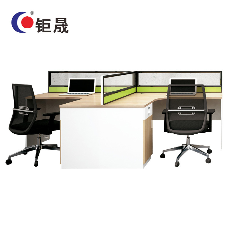 钜晟办公桌2.8米双人位屏风职员桌电脑桌JS-P1481T字