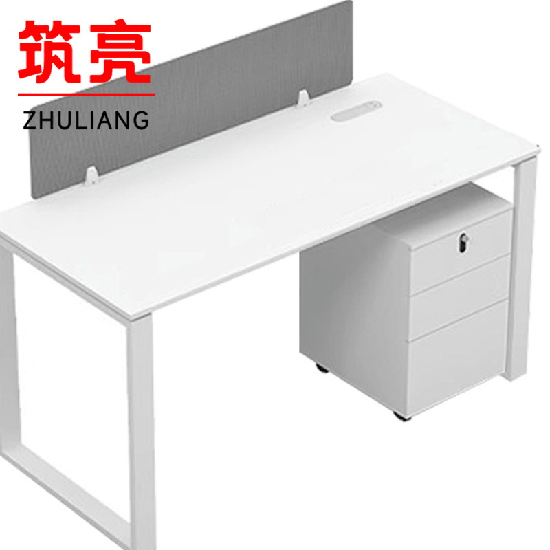 筑亮 职员桌 单人+柜 组高清大图