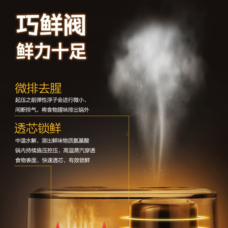 美的(Midea)少盐提鲜压力锅电压力锅高压力锅不锈钢/不粘内胆智能调压一锅双胆6L 线下同型号 MY-EYL6041高清大图