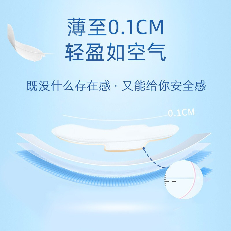 自由点卫生巾羽翼轻轻超薄棉柔透气姨妈巾夜用280mm组合32片