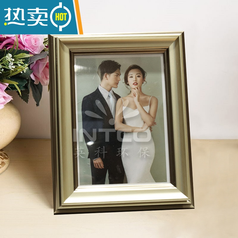 敬平美式相框摆台欧式复古相架挂墙定制画框7 8寸婚纱照全家福洗照片 8057蓝色 16寸(内径30.5*40.6)挂墙高清大图