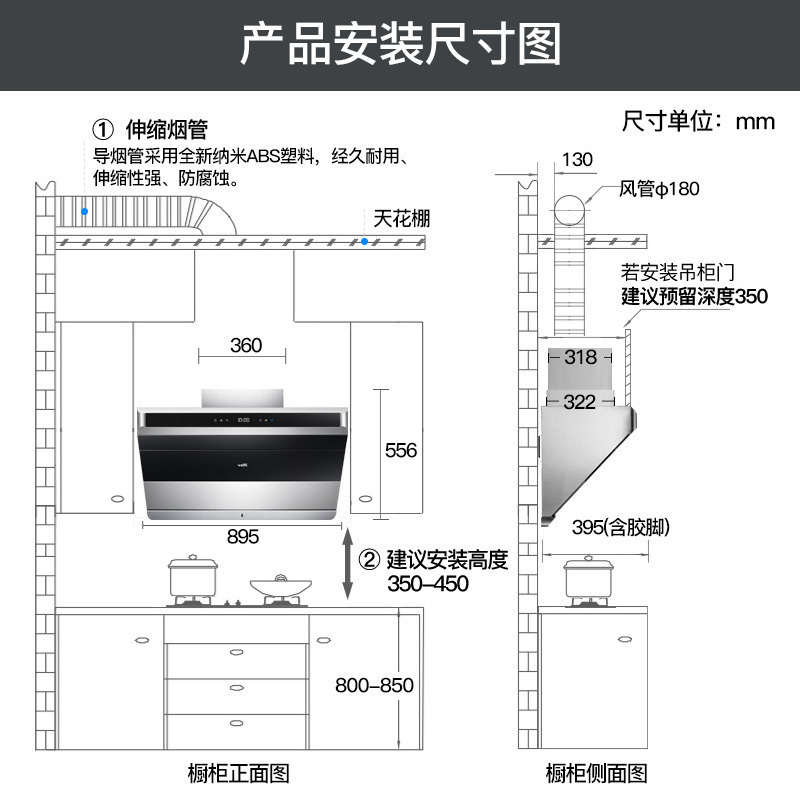华帝(vatti)i11085+i10046B 20立方侧吸抽油烟机燃气灶具 烟灶套餐 自动洗 左蒸煮右爆炒妈妈灶液化气高清大图