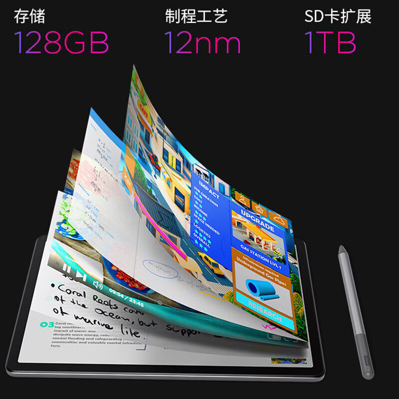 联想(Lenovo)昭阳K10 10.95英寸平板电脑 高清大屏幕 商用办公 娱乐教育网课学习平板 TB330FU 8GB+128GB WIFI版 官方标配