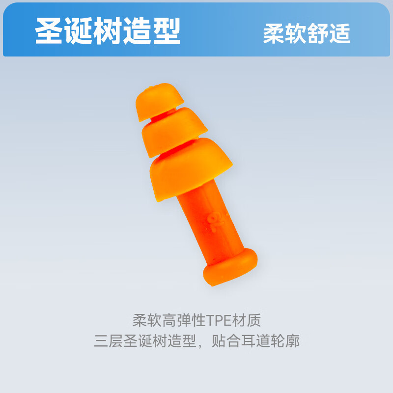 霍尼韦尔SMF-30 SmartFit降噪带线耳塞抗噪睡眠隔音学习工作睡觉游泳-橙色一副装