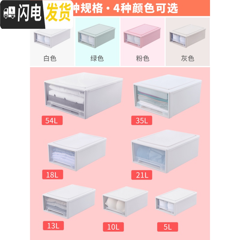 三维工匠抽屉式收纳箱塑料透明衣柜收纳盒衣物整理箱衣服储物箱收纳柜柜子高清大图