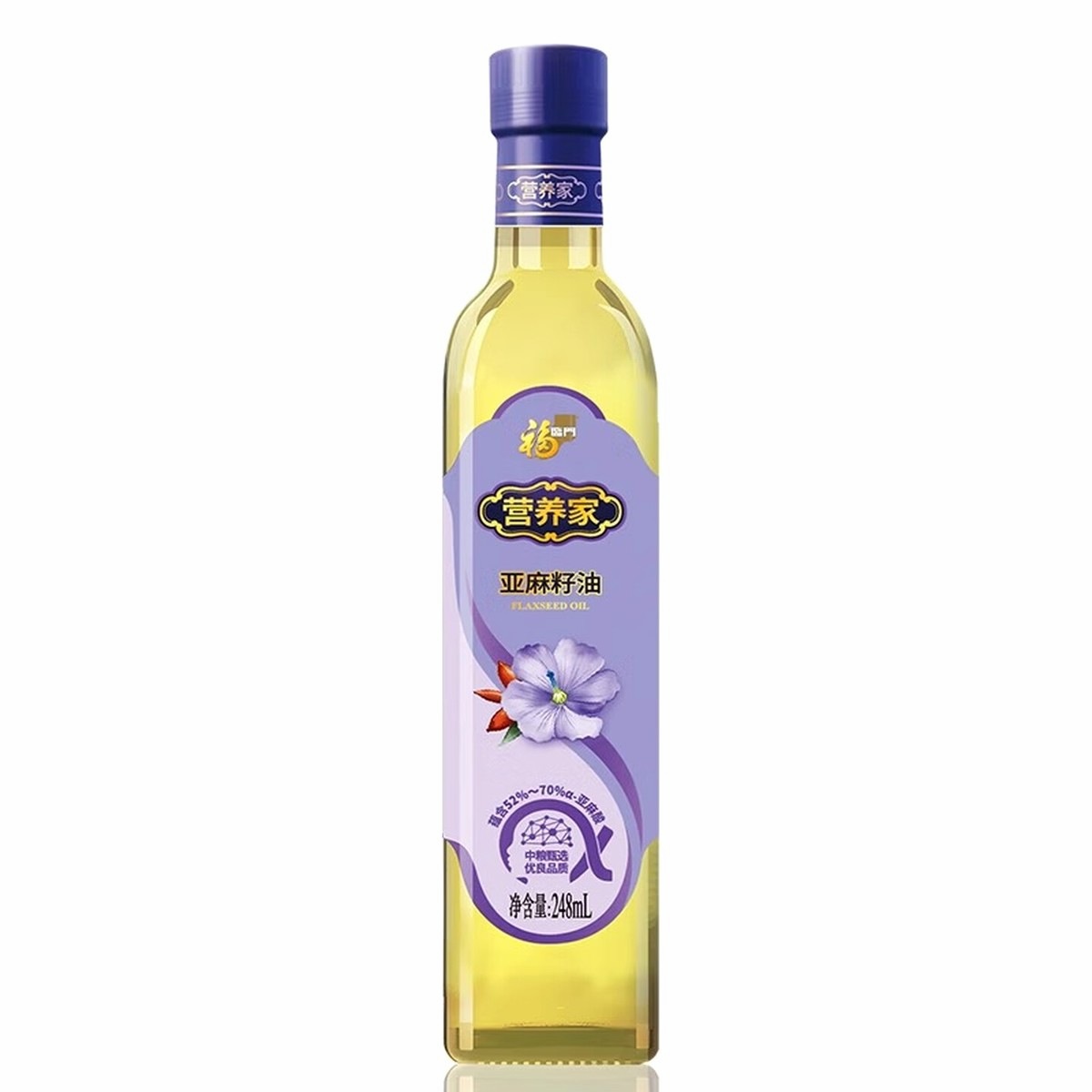 福临门 营养家有机亚麻籽油 500ml 健康新鲜可生饮 248ml*1高清大图