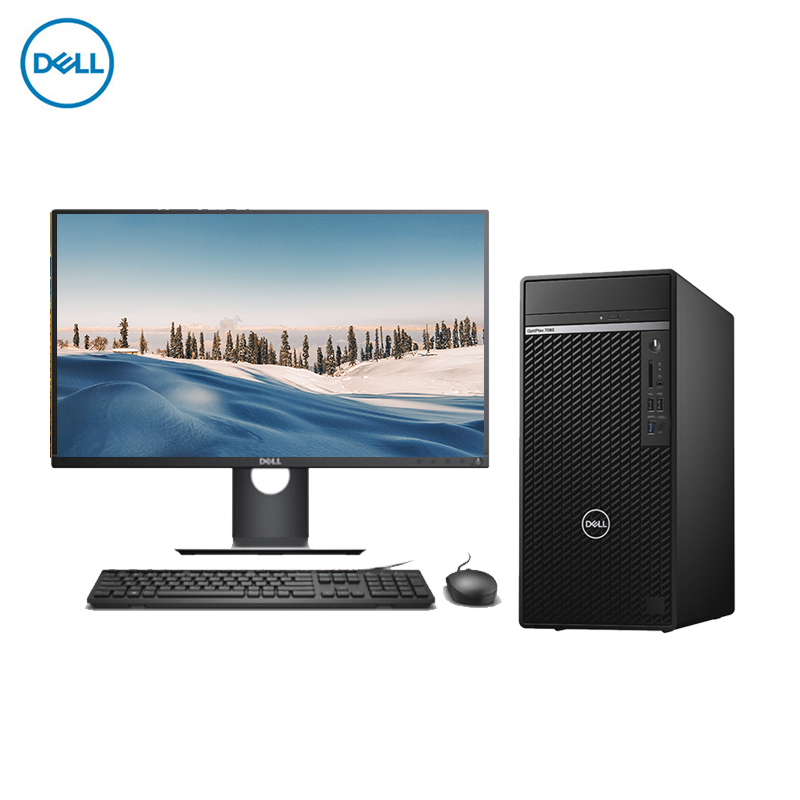 戴尔(DELL)Optiplex7080MT 27英寸商用台式机电脑整机 (i7-10700 4GB 1TB 2GB独显 DVDRW win10)商用办公 家用娱乐 性价比机