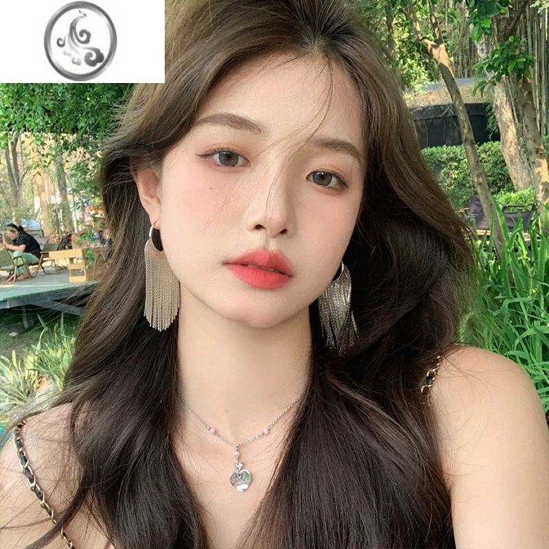 JiMi春夏新款度假风夸张长款流苏耳环女气质高级感小众金属耳钉耳饰品