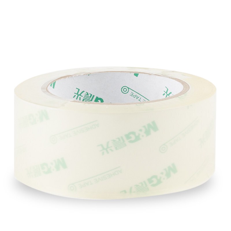 晨光(M&G)透明封箱胶带宽胶带透明米黄色胶带强粘性 48mm*91米 AJD97385 单卷