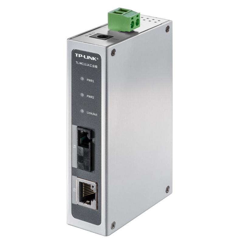TP-LINK TL-MC111A工业级 百兆单模单纤工业光纤收发器20KM百兆SC光纤接口+百兆网口宽电压导轨式壁挂