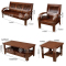 鑫星奈XXN4031107 新中式实木沙发茶几组合 1+1+3+长茶几+方几