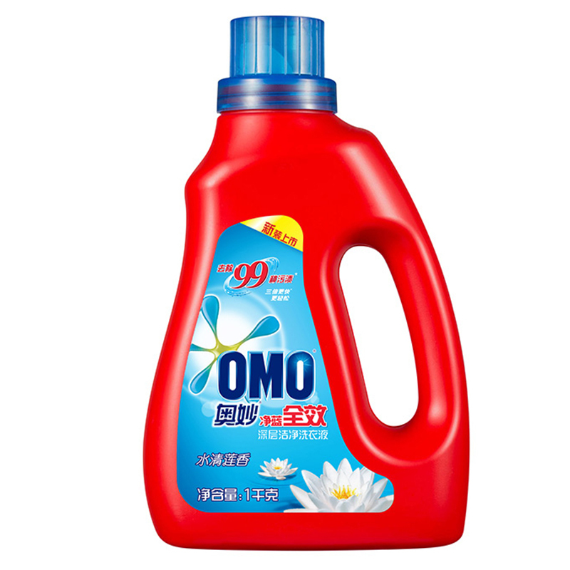 奥妙 (OMO)净蓝全效 深层洁净洗衣液 水清莲香 1kg[联合利华]
