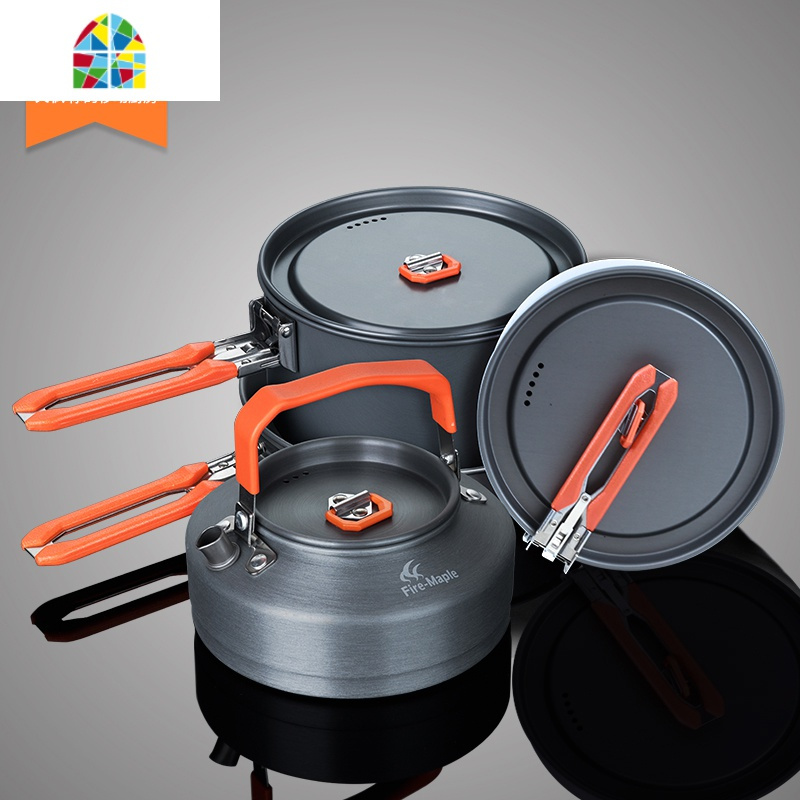 户外野营套锅45人露营便携野炊锅具可收纳组合套装炊具fenghou视频