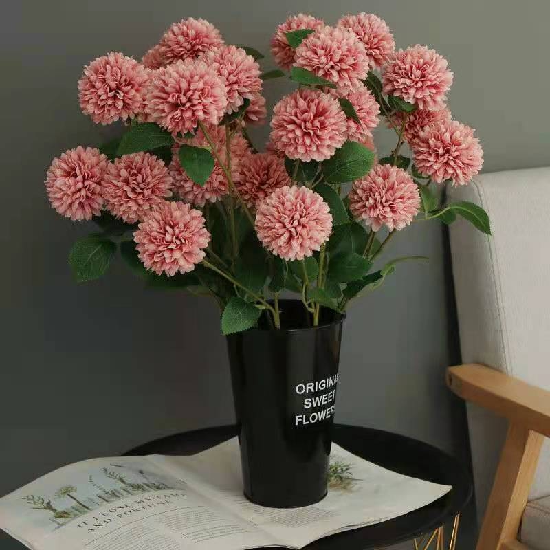 仿真花艺套装家居餐桌桌面轻奢摆件摆设假花装饰花绢花客厅花艺3头