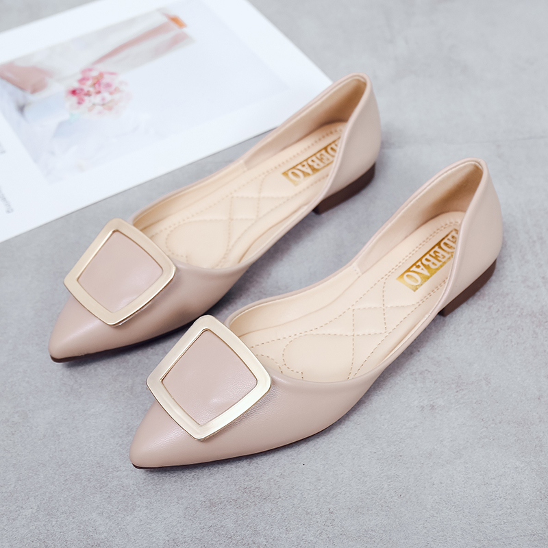 娜瑟微夏天鞋子女2020新款百搭网红时尚潮流浅口单鞋软底孕妇平底鞋