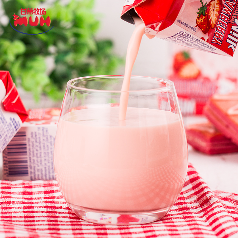 丹麦原装进口甘蒂牧场muh风味奶果味乳草莓味牛奶6盒装