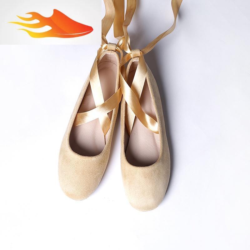 芭蕾舞韩版交叉绑带女鞋可爱仙女单鞋跳舞鞋大码鞋浅口丝带平底鞋