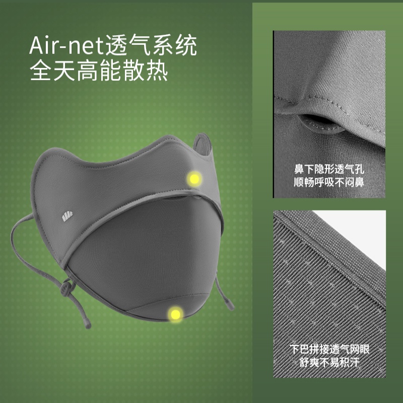 蕉下凉感护眼角防晒口罩AL83324-云碳黑高清大图