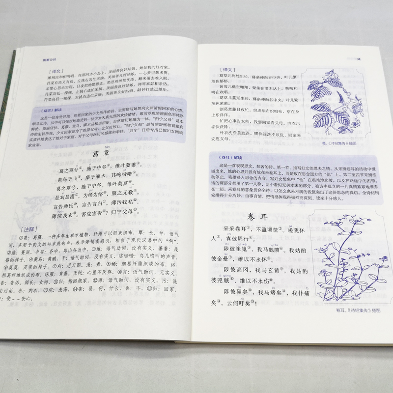 [醉染正版]图解诗经 中华古典珍品 风雅颂诗经中国古诗词书籍 鉴赏辞典国学典藏诗经 中国古诗词歌赋 国学经典 正版现高清大图