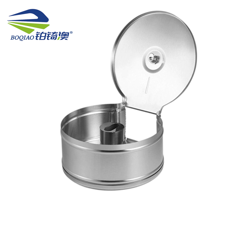 铂锜澳 304不锈钢壁挂式纸巾盒/26*25cm-圆形砂钢/个高清大图