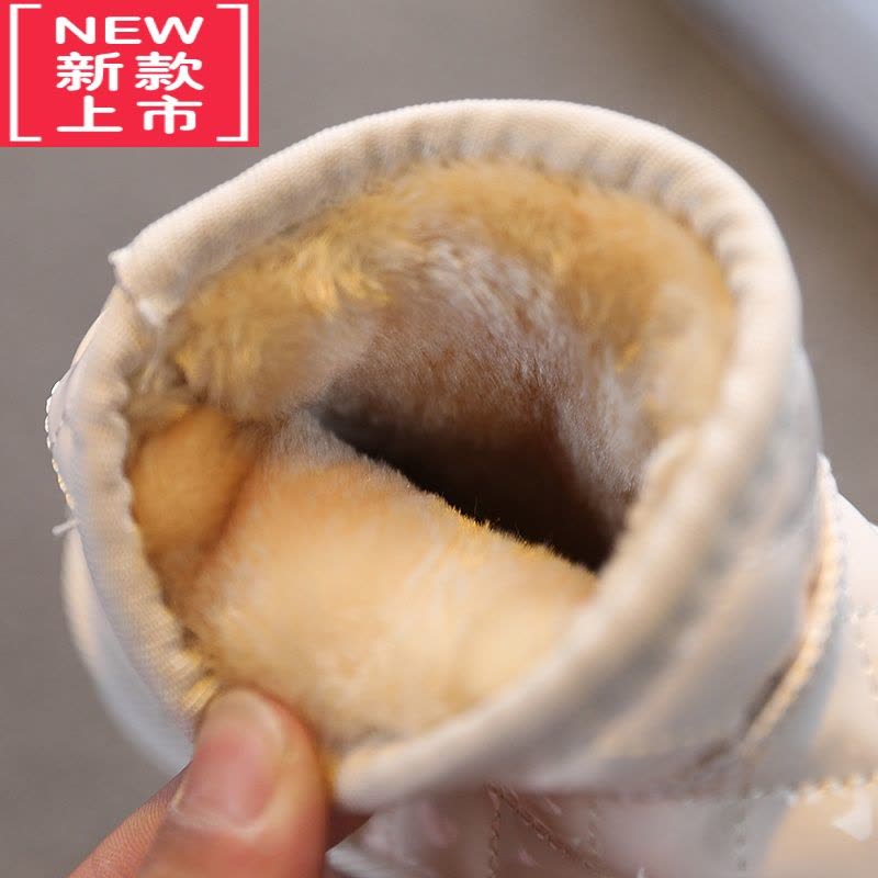 可莉允儿童雪地靴女童棉靴加绒保暖防水皮靴2022年冬季新款男童女童短靴图片