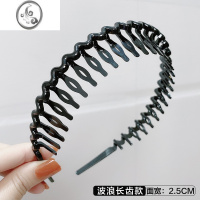 JiMi发窟头箍宽边韩国网红发箍女洗脸用刘海发卡简约压发防滑带齿发夹 波浪长齿款