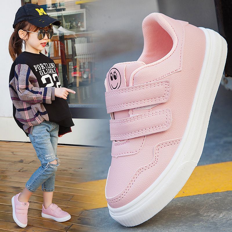 儿童小白鞋女童网鞋男童板鞋新款中大童透气白色小学生休闲运动鞋