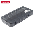 得力（deli）DL432304 零件盒 26×13.5×4.4cm 12小格 黑 1只