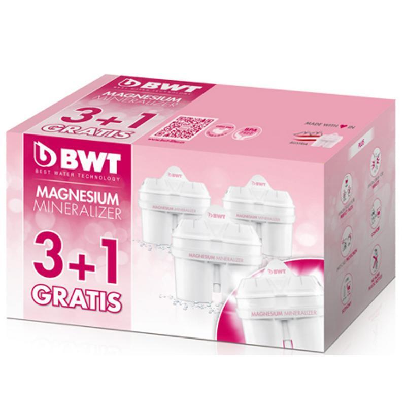 【镁离子滤芯】倍世（BWT）新升级滤芯 3+1只装 家用台上式滤水壶净水壶净水器滤芯 通用于其他品牌欧版滤水壶