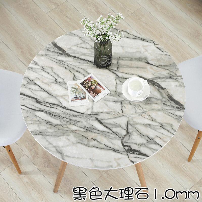 软塑料玻璃圆桌桌布防水防烫防油免洗PVC餐桌垫圆形茶几垫少女心