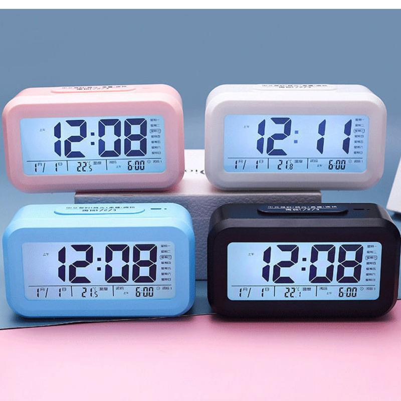 钟儿童老人闹铃卧室电子钟白色一组闹钟 电池基础款(电池)>800_800