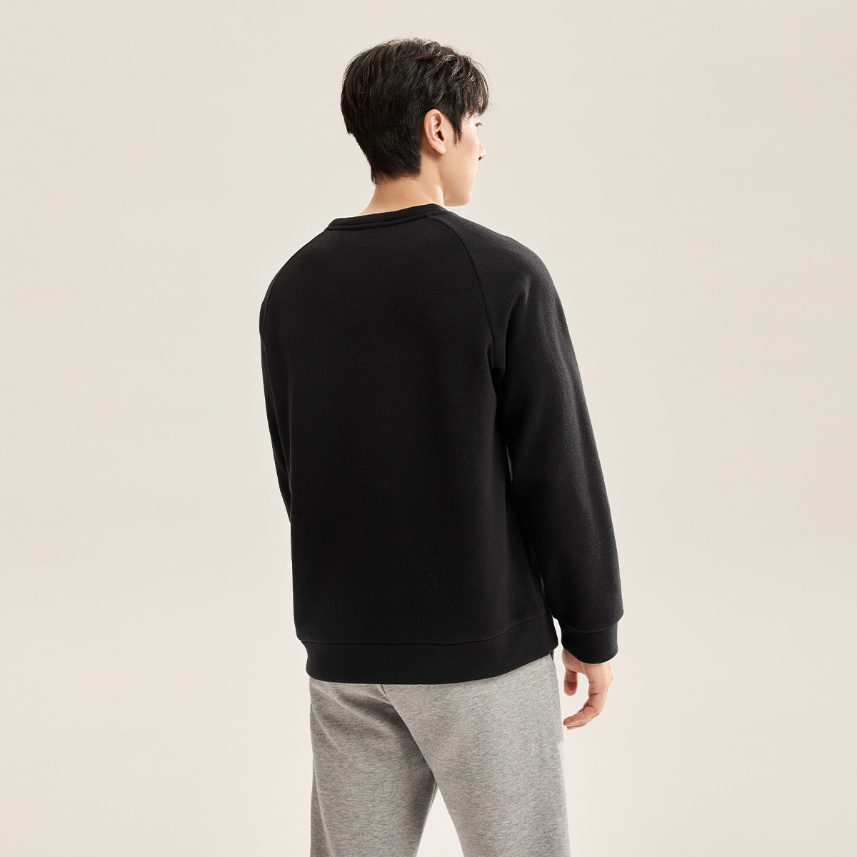 361°比热绒科技卫衣男百搭休闲摇粒绒保暖运动卫衣绒里套头卫衣高清大图