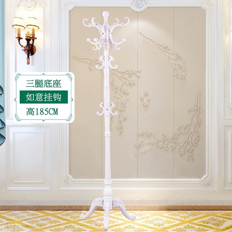 汐岩衣架落地卧室家用挂衣服架子立式大衣架简易单杆式宿舍实木衣帽架 三腿-白象-601大