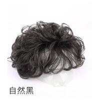 真发款:黑色补发块 赠:大钢梳 真发短卷发头顶补发片中年自然蓬松遮盖白发假发女短发逼真补发块