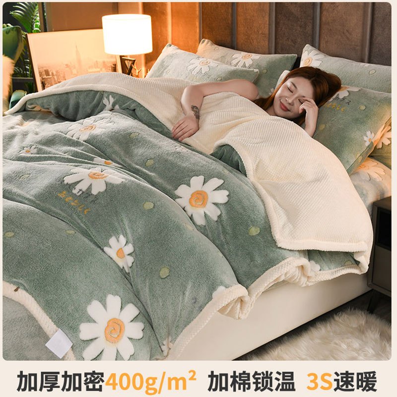 牛奶绒加厚被套单件冬季法兰绒珊瑚绒加绒被罩150x200x230被单人