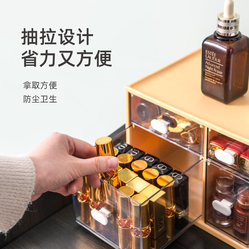 禧天龙(Citylong) H-7286禧上桌面收纳盒(黄)桌面收纳盒学生书桌办公室杂物塑料整理盒高清大图