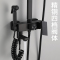 苏宁放心购黑色冷热水淋浴花洒套装 欧式磨砂哑光自洁淋浴花洒 全铜主体龙头A-STYLE