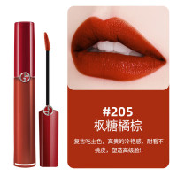 阿玛尼(ARMANI)唇釉丝绒哑光显白显色复古口红液体唇彩唇膏红管唇釉生日节日礼物 红管唇釉205#