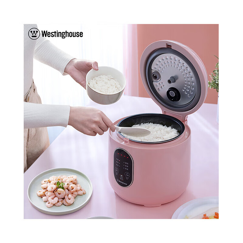 西屋(Westinghouse)电饭煲 家用2升迷你电饭锅 家用智能2L多功能电饭煲 WRC-0211B粉色高清大图