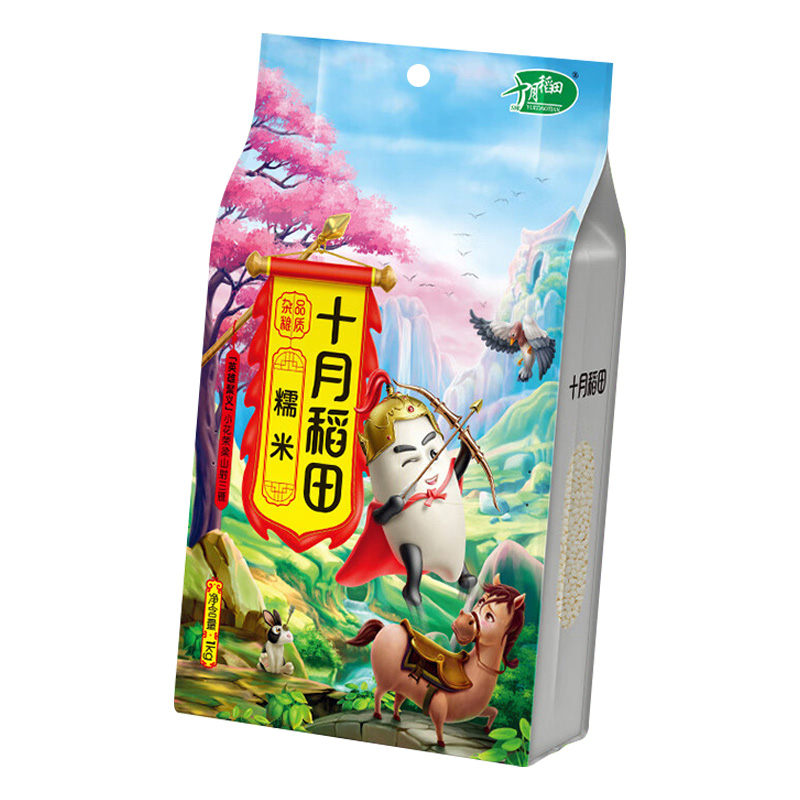 十月稻田糯米圆粒糯米色泽乳白软糯可口1kg